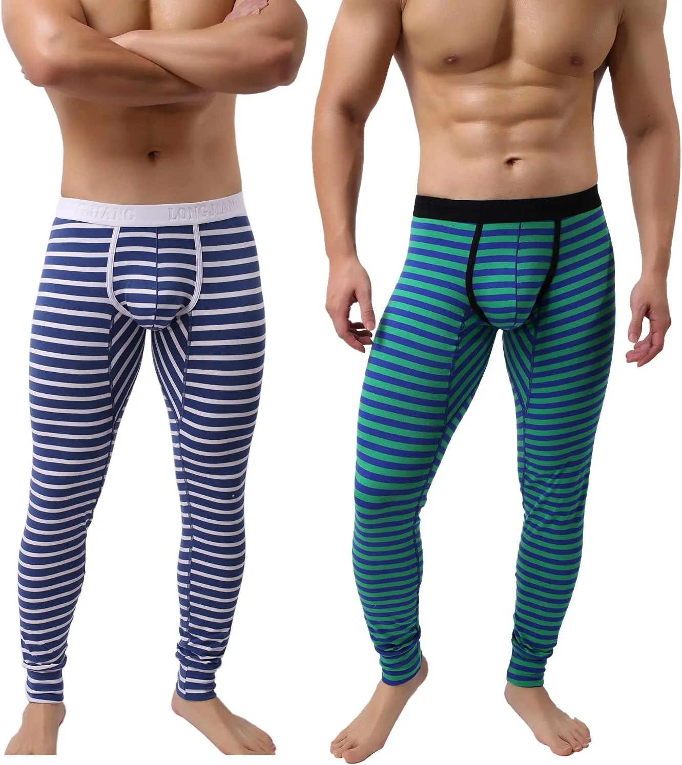 Mens Cotton Pouch Underwear Long Johns Thermal Pants Bottoms Leggings
