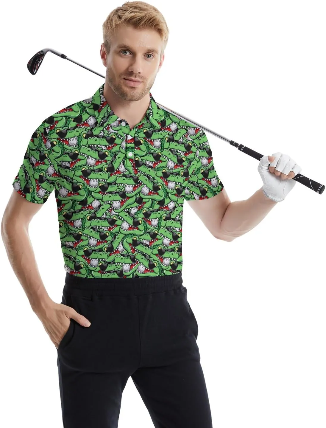 Men's Funny Golf Shirts Hawaiian Polo Shirts 80S Flashes Polo Shirts Funny Hawaiian Beach Summer Golf Polo Shirts