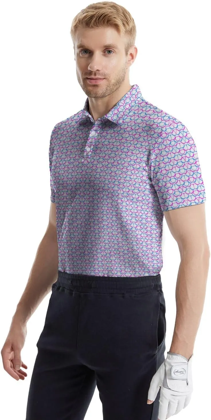 Men's Funny Golf Shirts Hawaiian Polo Shirts 80S Flashes Polo Shirts Funny Hawaiian Beach Summer Golf Polo Shirts