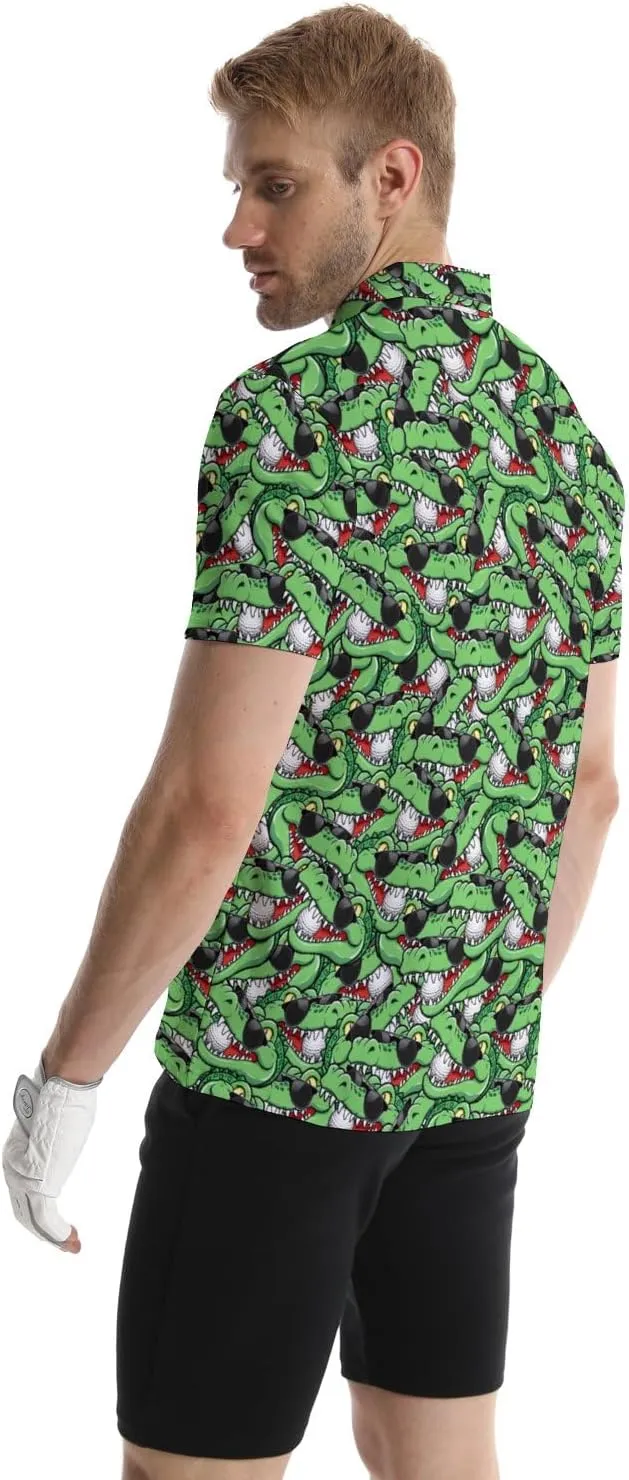Men's Funny Golf Shirts Hawaiian Polo Shirts 80S Flashes Polo Shirts Funny Hawaiian Beach Summer Golf Polo Shirts