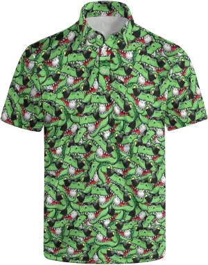 Men's Funny Golf Shirts Hawaiian Polo Shirts 80S Flashes Polo Shirts Funny Hawaiian Beach Summer Golf Polo Shirts