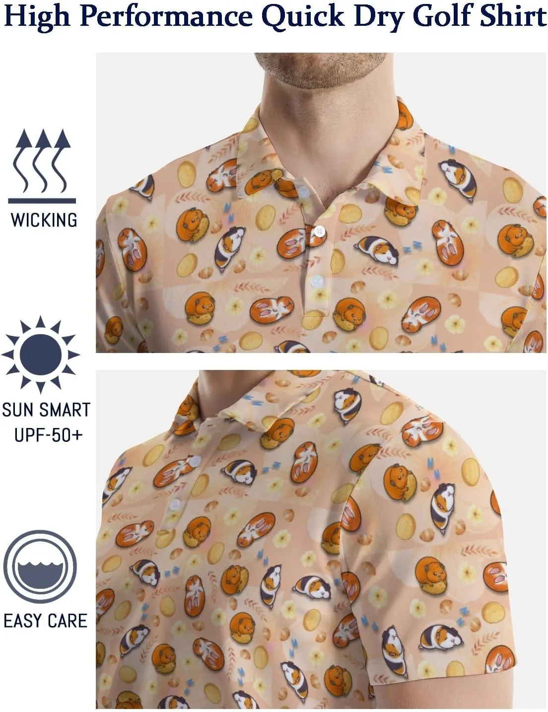 Men's Funny Golf Shirts Hawaiian Polo Shirts 80S Flashes Polo Shirts Funny Hawaiian Beach Summer Golf Polo Shirts