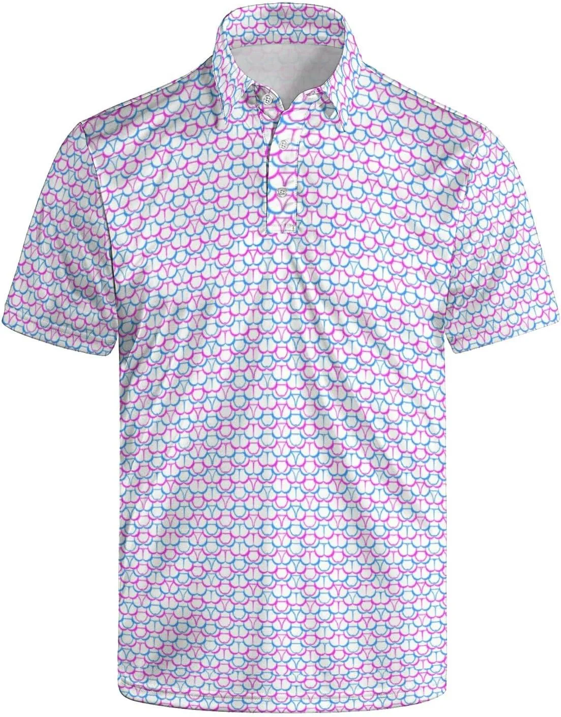 Men's Funny Golf Shirts Hawaiian Polo Shirts 80S Flashes Polo Shirts Funny Hawaiian Beach Summer Golf Polo Shirts