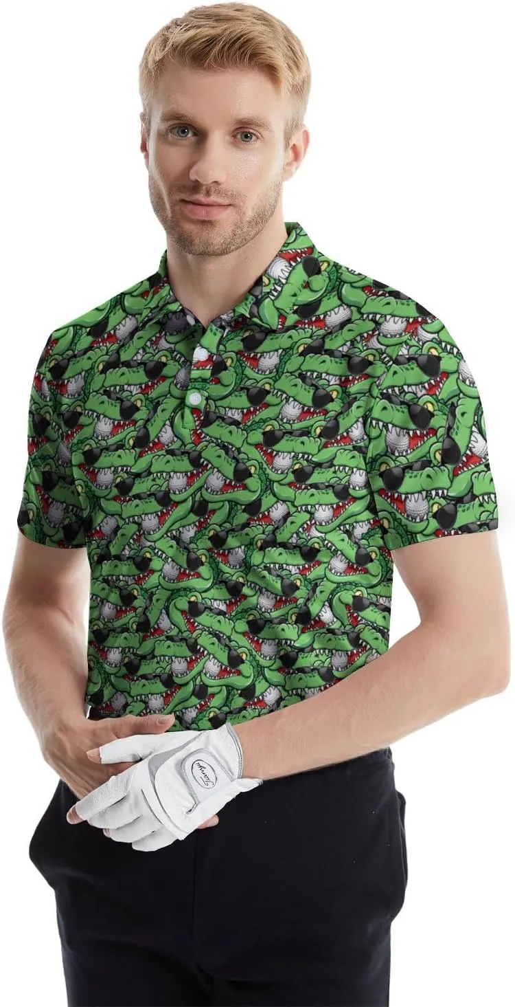 Men's Funny Golf Shirts Hawaiian Polo Shirts 80S Flashes Polo Shirts Funny Hawaiian Beach Summer Golf Polo Shirts