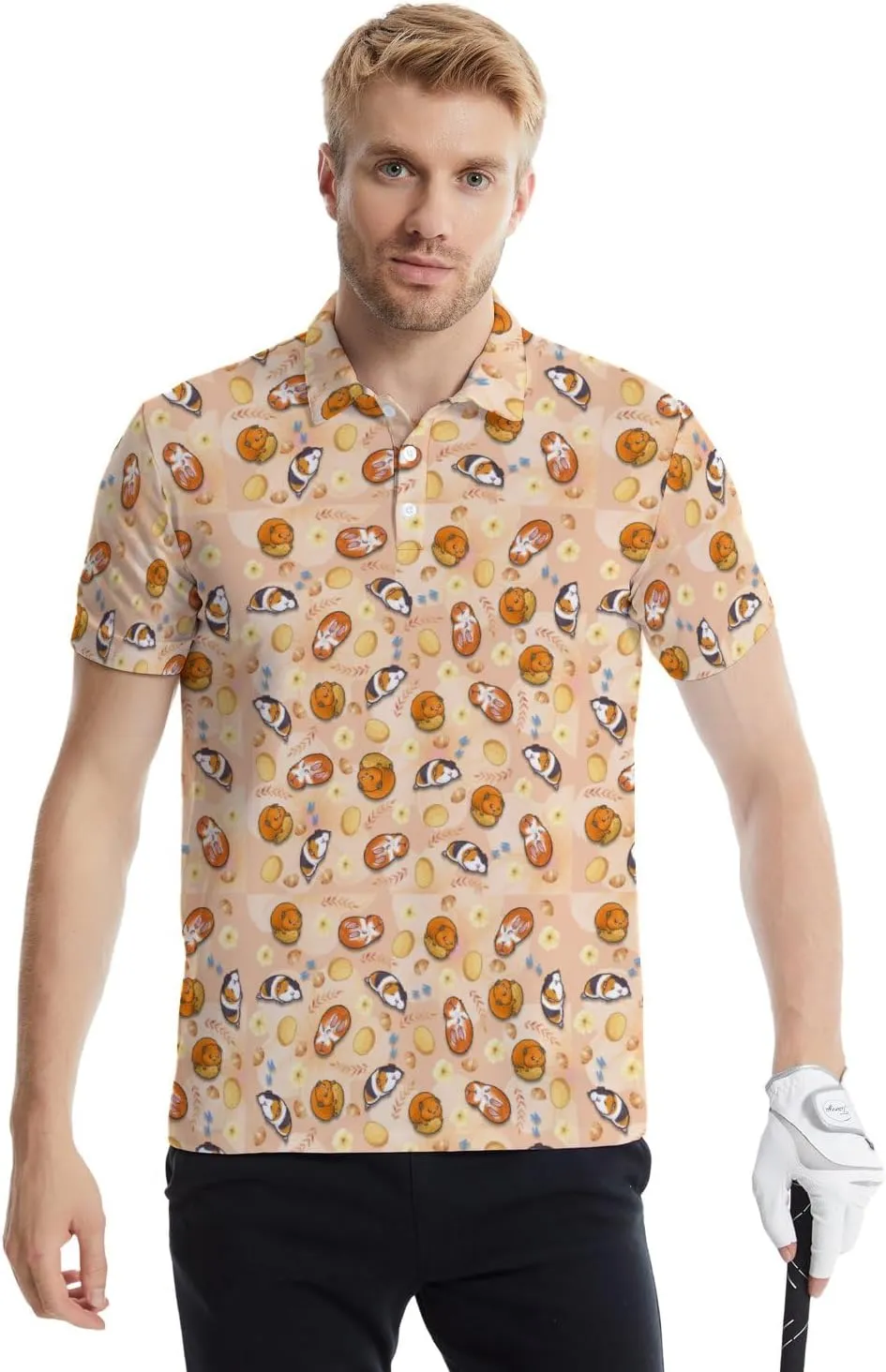 Men's Funny Golf Shirts Hawaiian Polo Shirts 80S Flashes Polo Shirts Funny Hawaiian Beach Summer Golf Polo Shirts