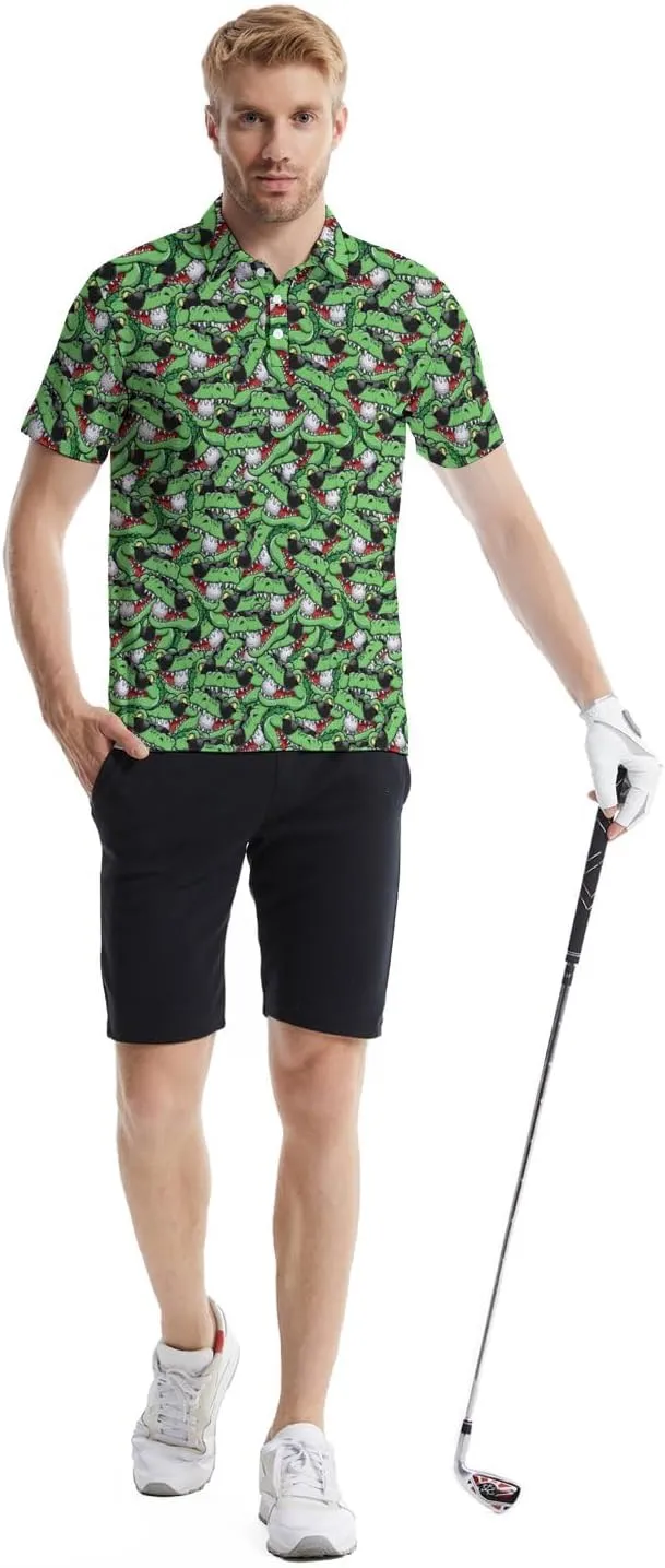 Men's Funny Golf Shirts Hawaiian Polo Shirts 80S Flashes Polo Shirts Funny Hawaiian Beach Summer Golf Polo Shirts