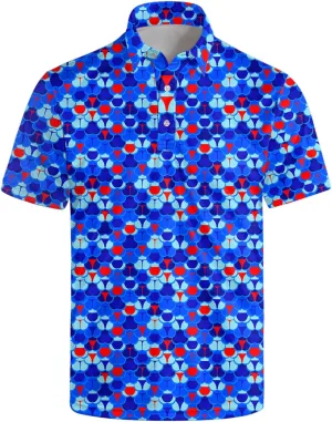 Men's Funny Golf Shirts Hawaiian Polo Shirts 80S Flashes Polo Shirts Funny Hawaiian Beach Summer Golf Polo Shirts