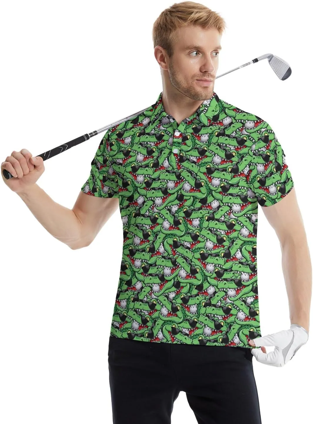 Men's Funny Golf Shirts Hawaiian Polo Shirts 80S Flashes Polo Shirts Funny Hawaiian Beach Summer Golf Polo Shirts