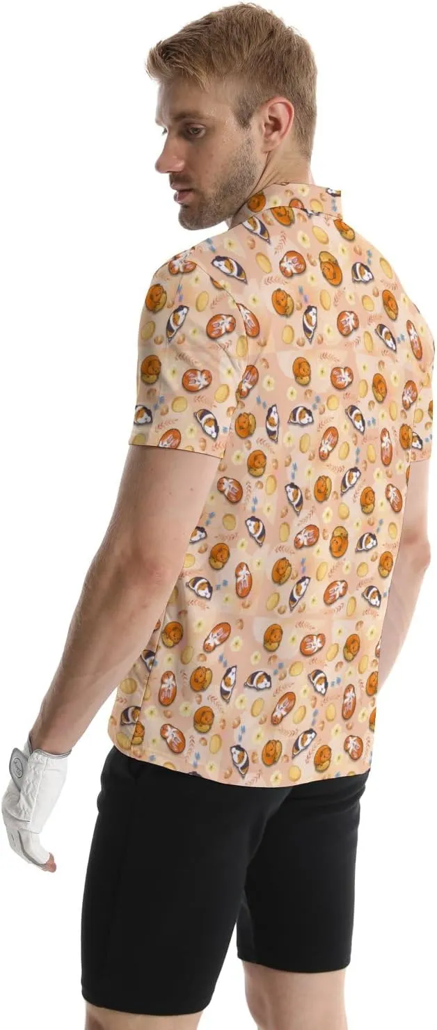 Men's Funny Golf Shirts Hawaiian Polo Shirts 80S Flashes Polo Shirts Funny Hawaiian Beach Summer Golf Polo Shirts