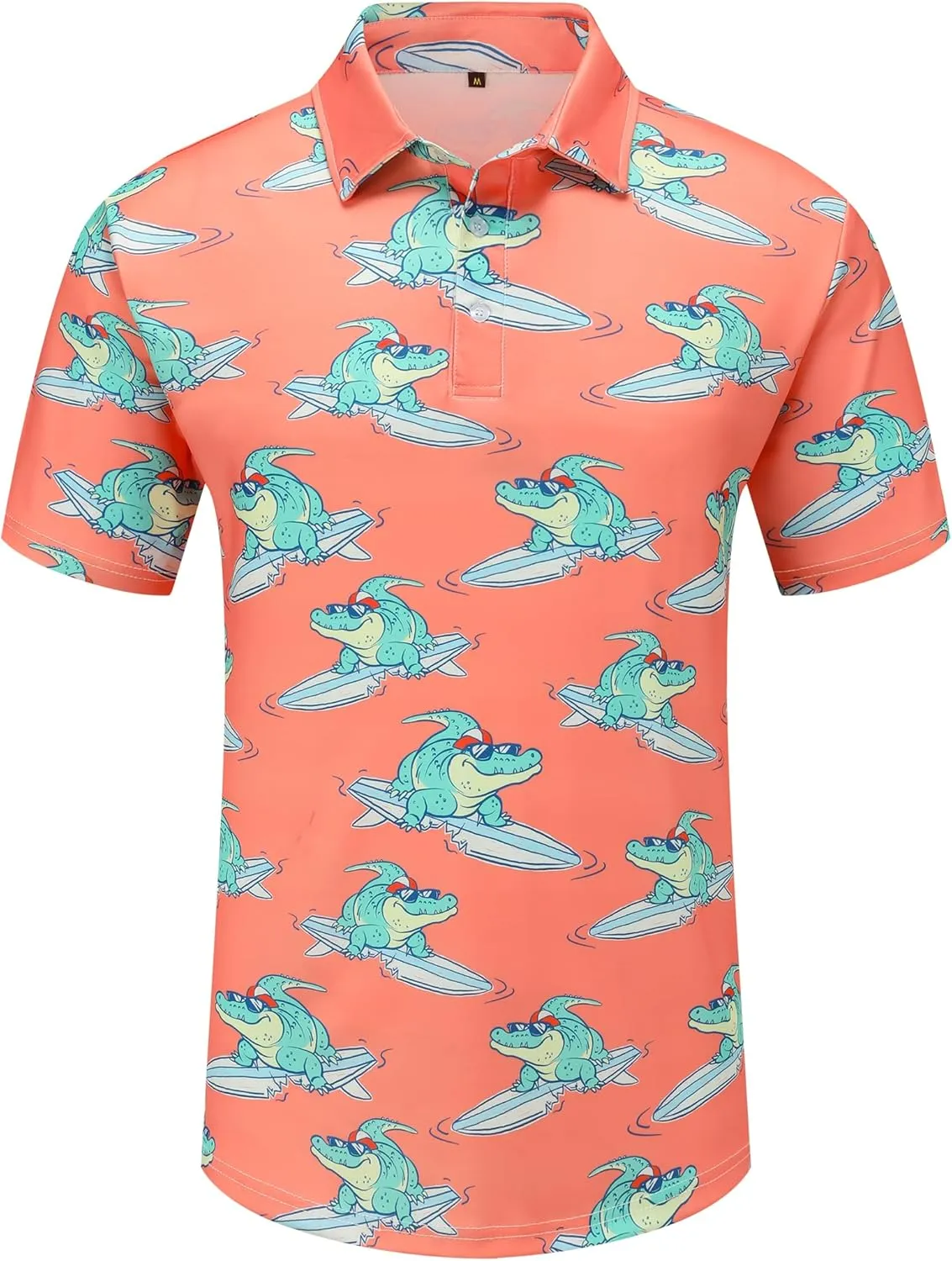 Men's Golf Polo Shirts Funny Golf Shirts for Men Performance Moisture Wicking Quick Dry Athletic Short Sleeve Shirts