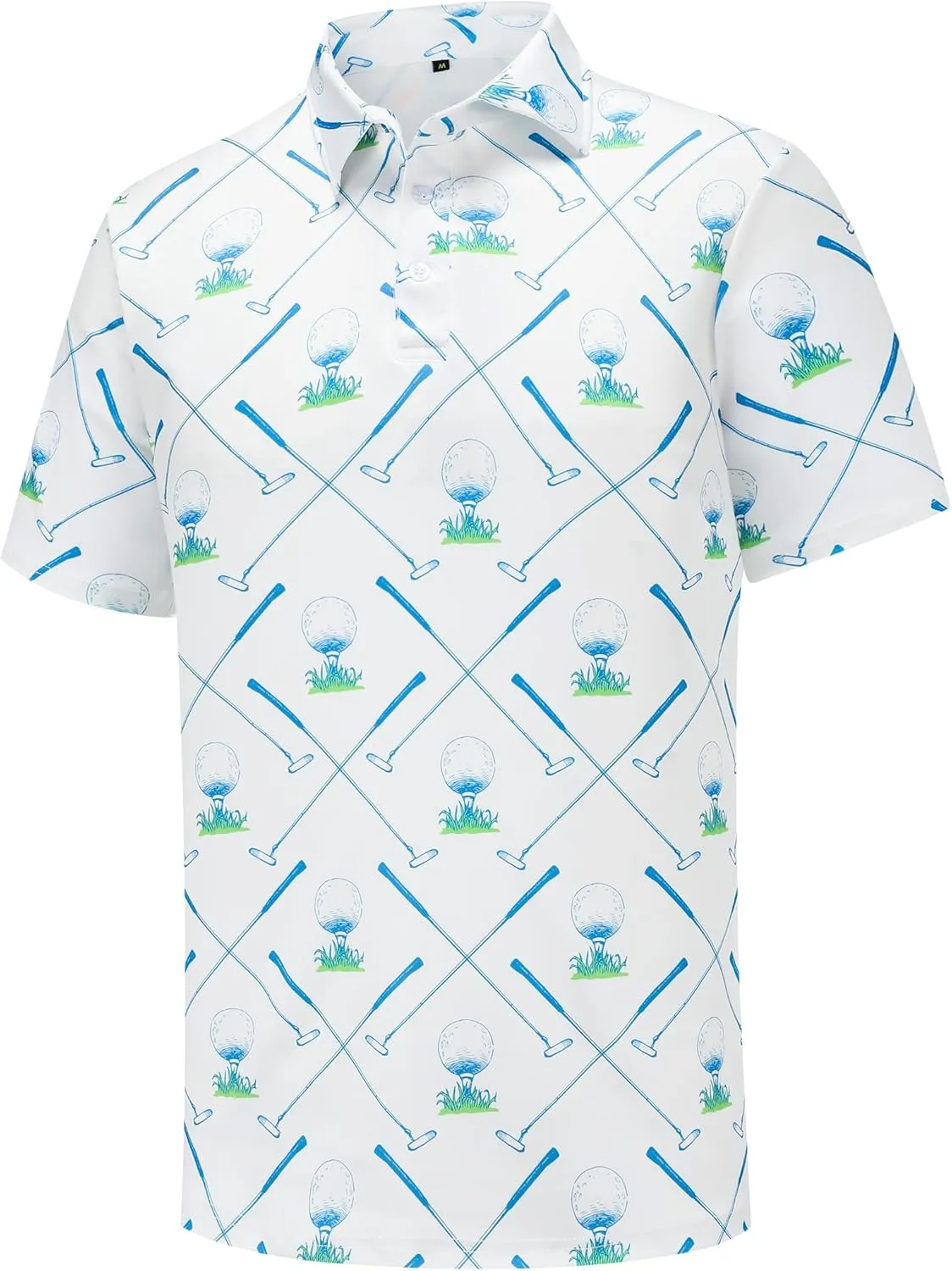 Men's Golf Polo Shirts Funny Golf Shirts for Men Performance Moisture Wicking Quick Dry Athletic Short Sleeve Shirts