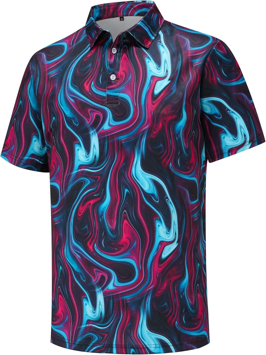Men's Golf Polo Shirts Funny Golf Shirts for Men Performance Moisture Wicking Quick Dry Athletic Short Sleeve Shirts