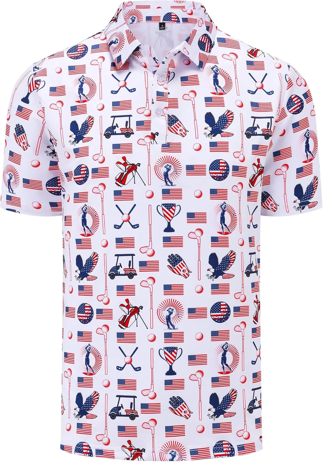 Men's Golf Polo Shirts Funny Golf Shirts for Men Performance Moisture Wicking Quick Dry Athletic Short Sleeve Shirts