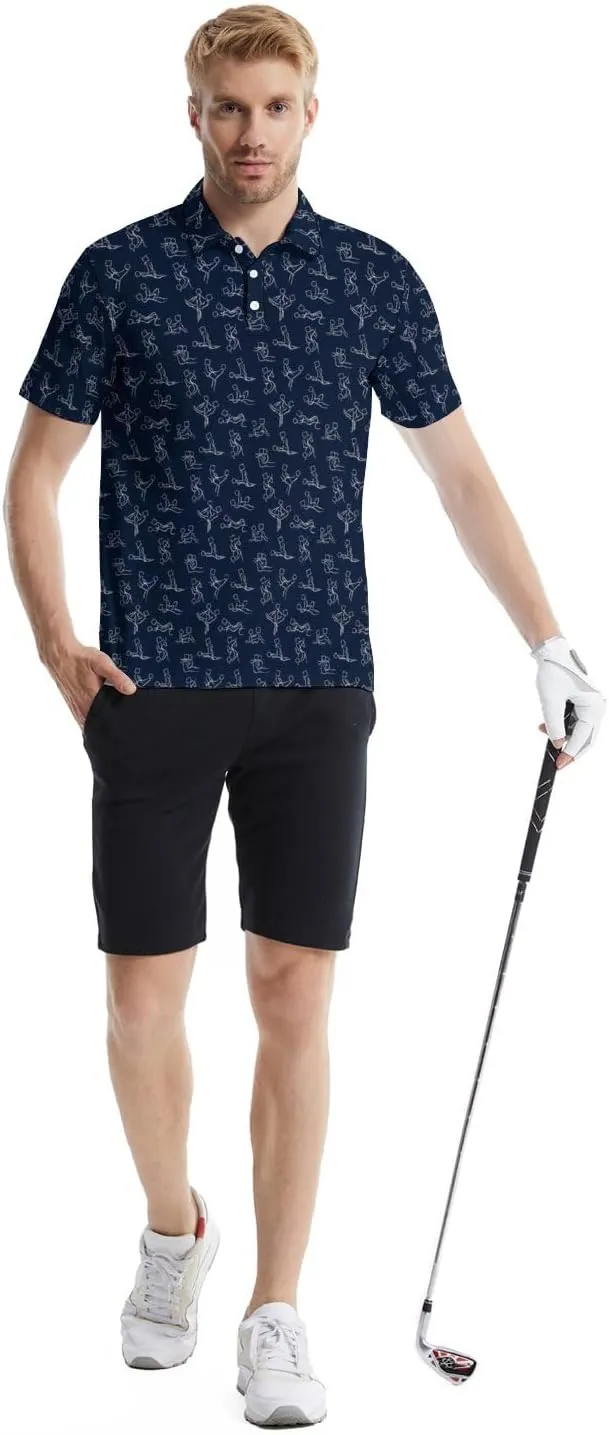Mens Golf Shirts Golf Polo Shirts for Men Short Sleeve Polo Shirts Golf Gifts