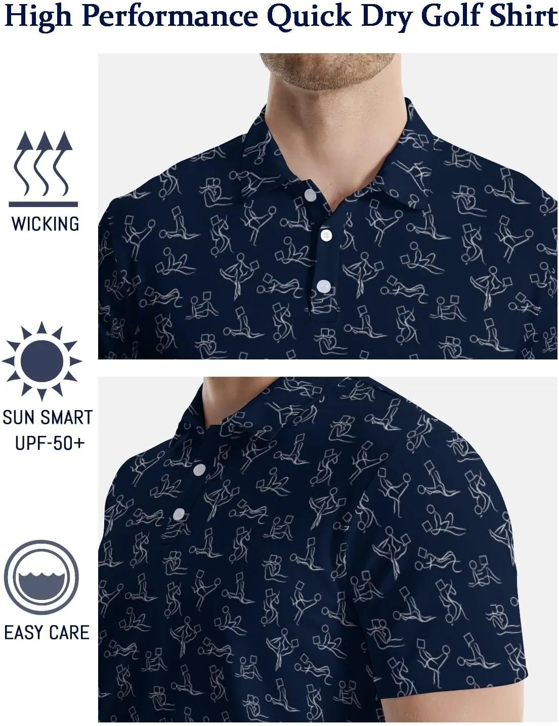 Mens Golf Shirts Golf Polo Shirts for Men Short Sleeve Polo Shirts Golf Gifts