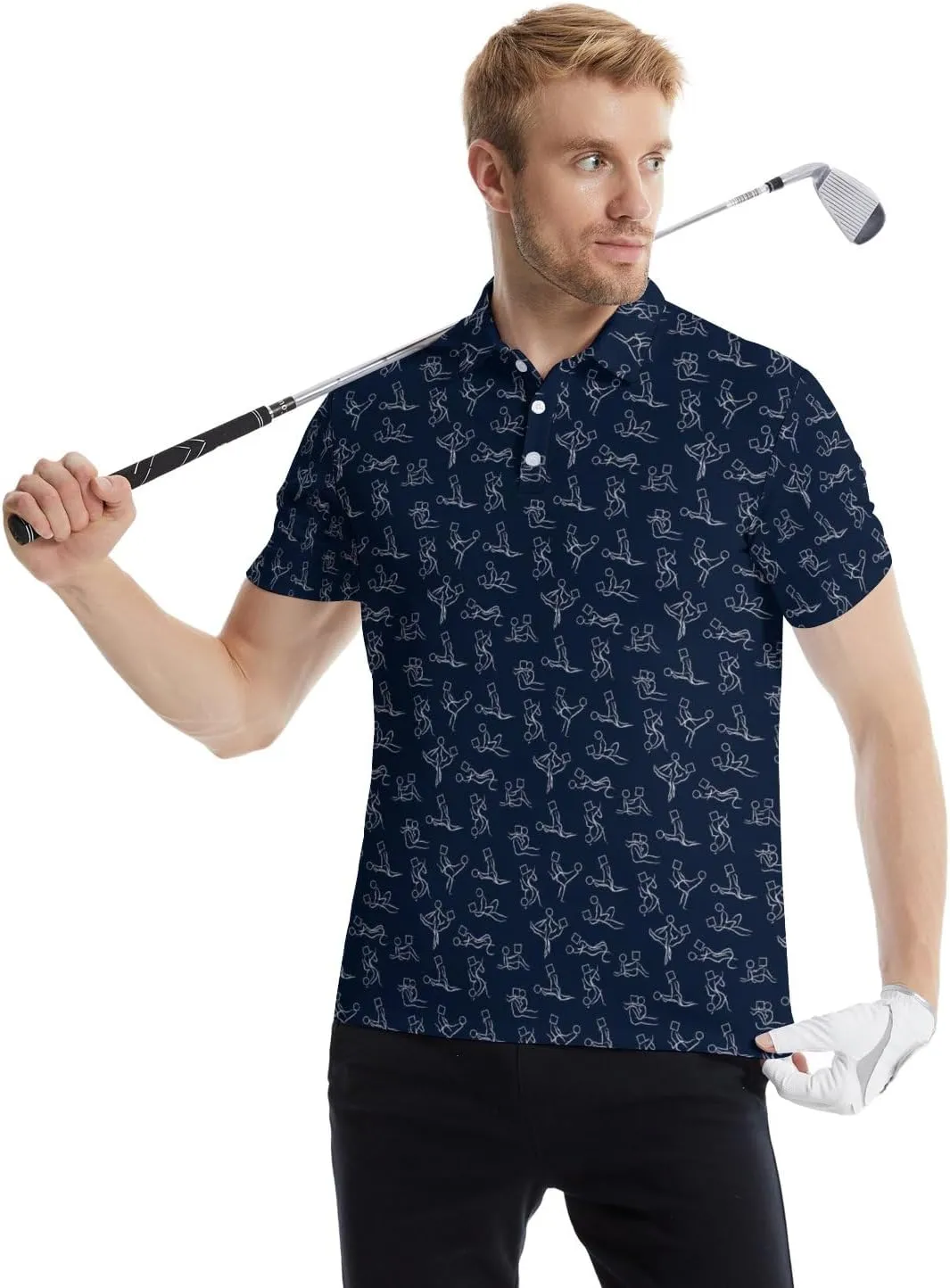 Mens Golf Shirts Golf Polo Shirts for Men Short Sleeve Polo Shirts Golf Gifts