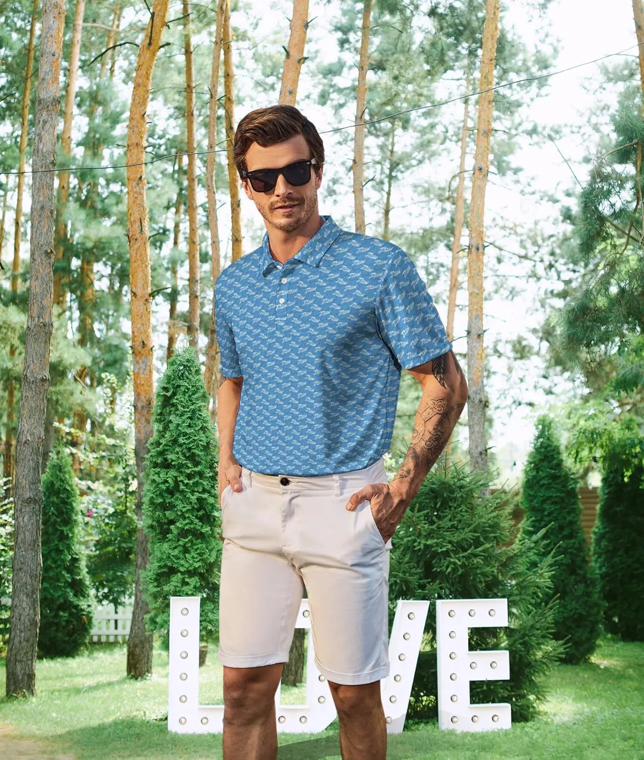 Mens Golf Shirts Golf Polo Shirts for Men Short Sleeve Polo Shirts Golf Gifts
