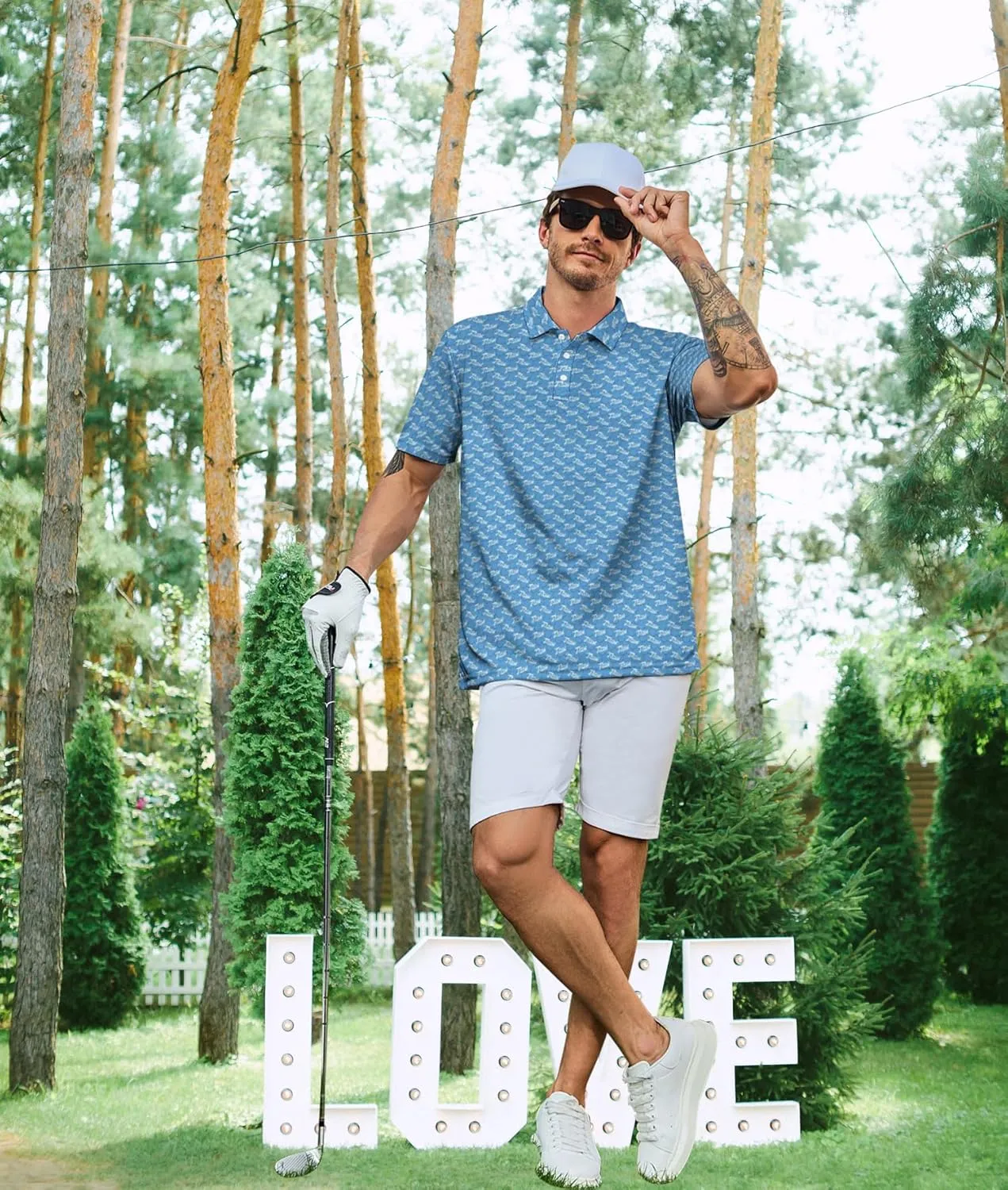 Mens Golf Shirts Golf Polo Shirts for Men Short Sleeve Polo Shirts Golf Gifts