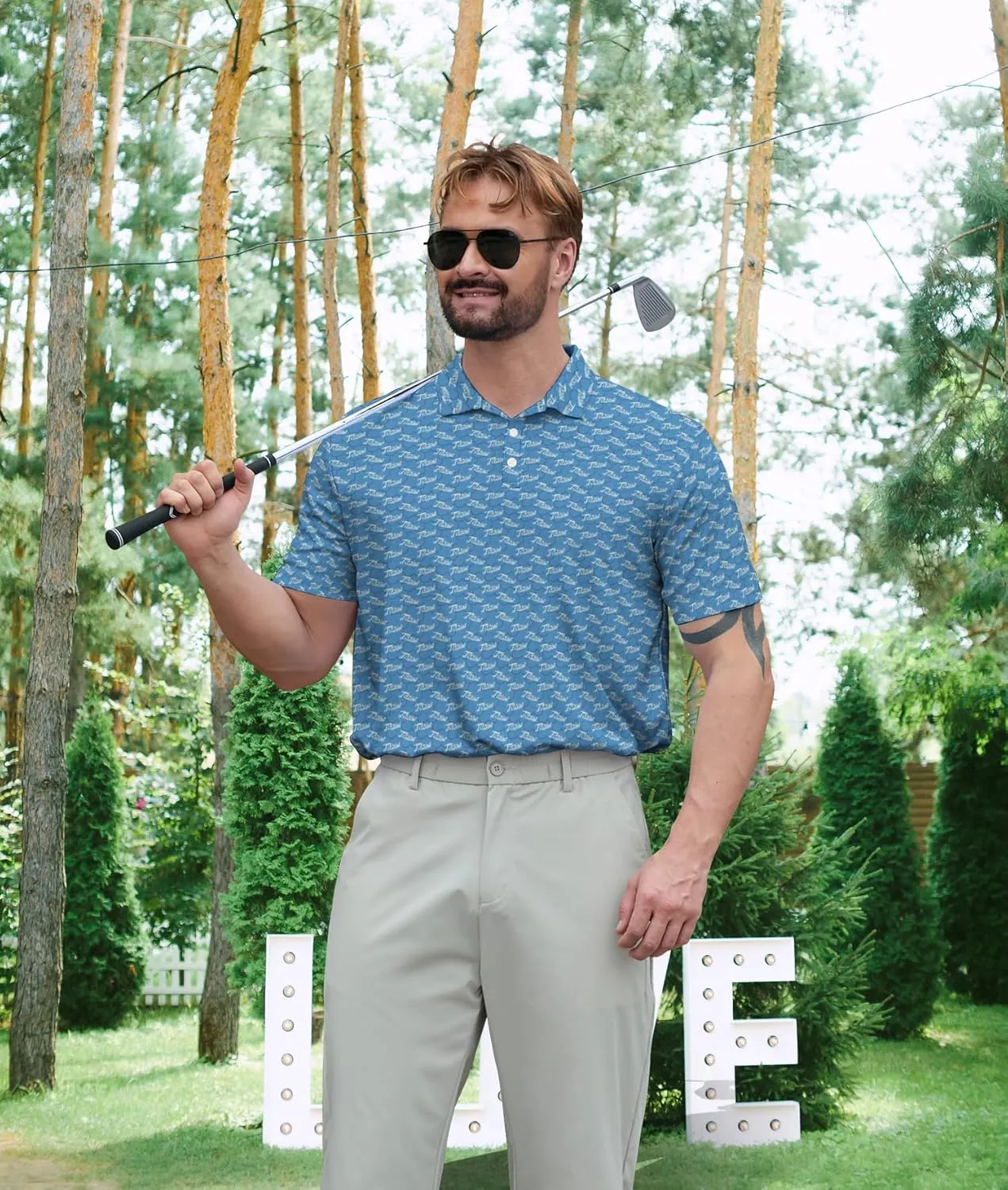 Mens Golf Shirts Golf Polo Shirts for Men Short Sleeve Polo Shirts Golf Gifts