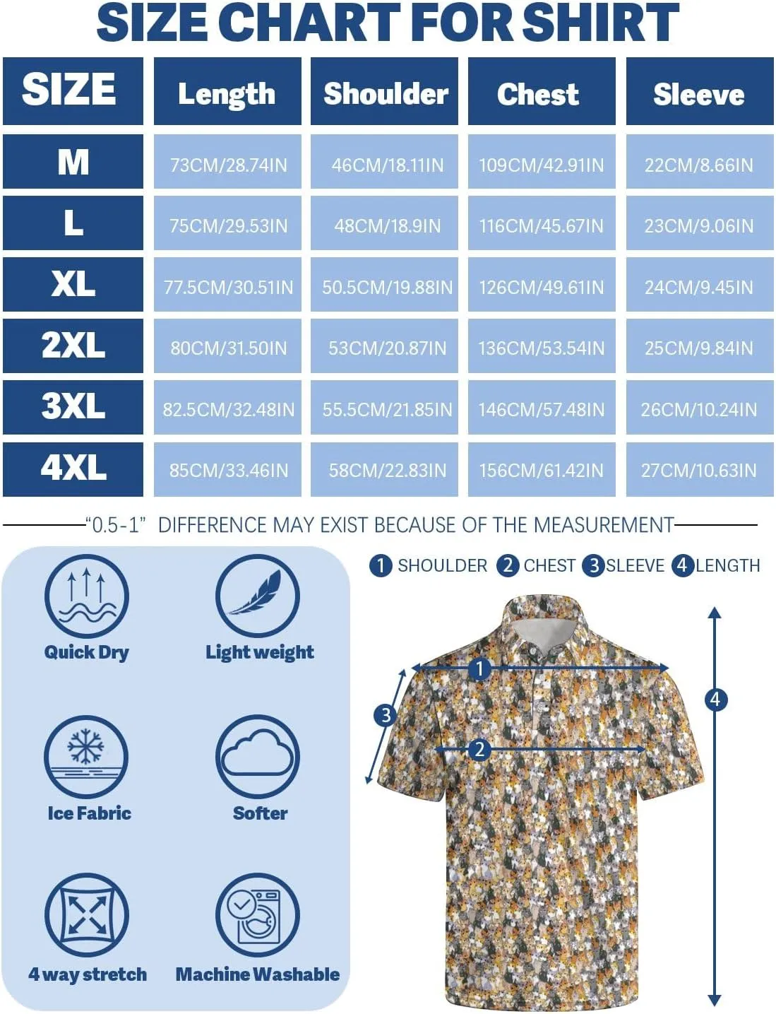 Men's Golf Shirts Moisture Wicking Quick Dry Performance Golf Polo Shirts for Men Fashion Print Short Sleeve Polo Shirts