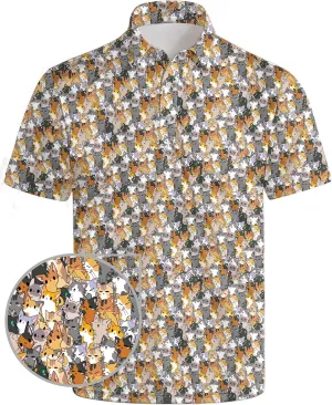 Men's Golf Shirts Moisture Wicking Quick Dry Performance Golf Polo Shirts for Men Fashion Print Short Sleeve Polo Shirts