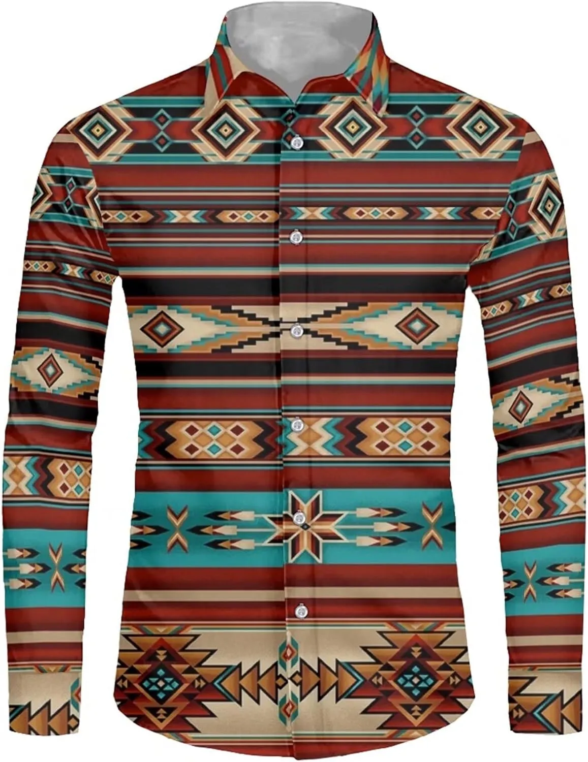 Men's Muscle Fit Dress Shirts Wrinkle-Free Long Sleeve Casual Button Down Shirts
