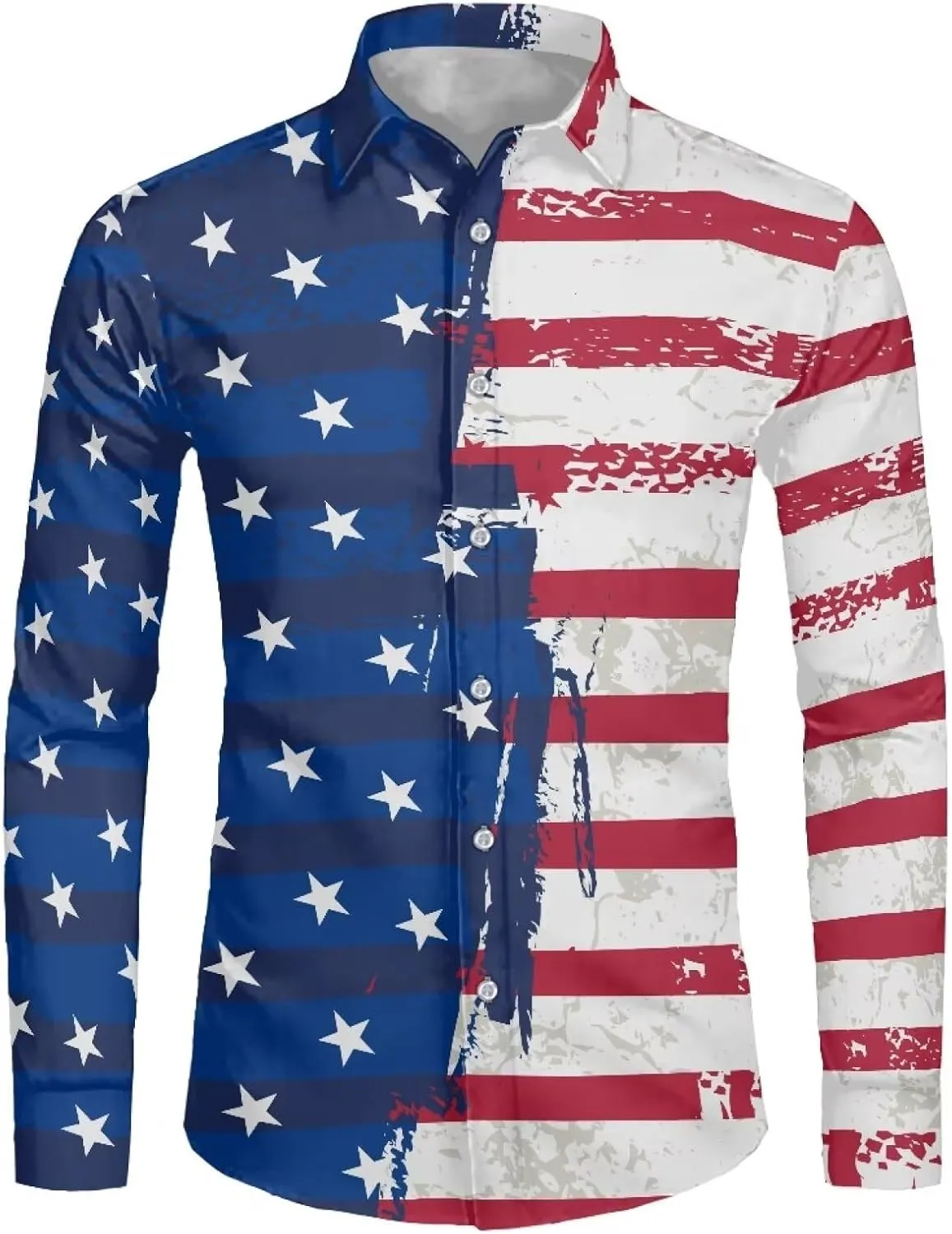 Men's Muscle Fit Dress Shirts Wrinkle-Free Long Sleeve Casual Button Down Shirts