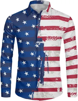Men's Muscle Fit Dress Shirts Wrinkle-Free Long Sleeve Casual Button Down Shirts