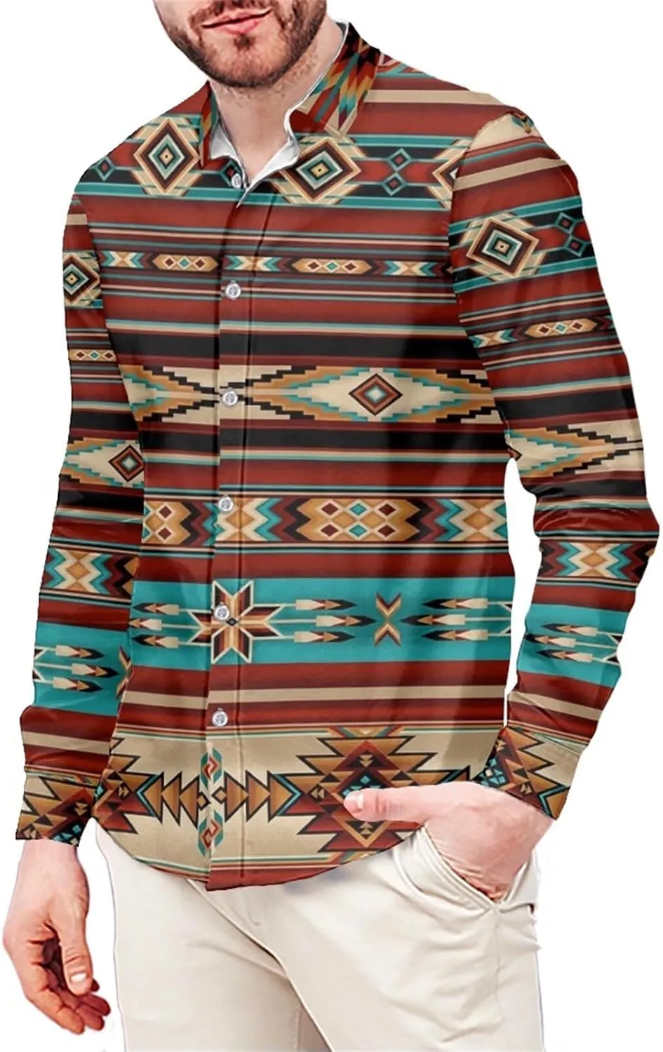 Men's Muscle Fit Dress Shirts Wrinkle-Free Long Sleeve Casual Button Down Shirts