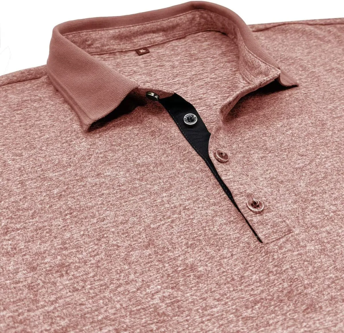 Men's Polo Shirts Short Sleeve Golf Polo Moisture Wicking Heather Tipped Casual Collared Shirts