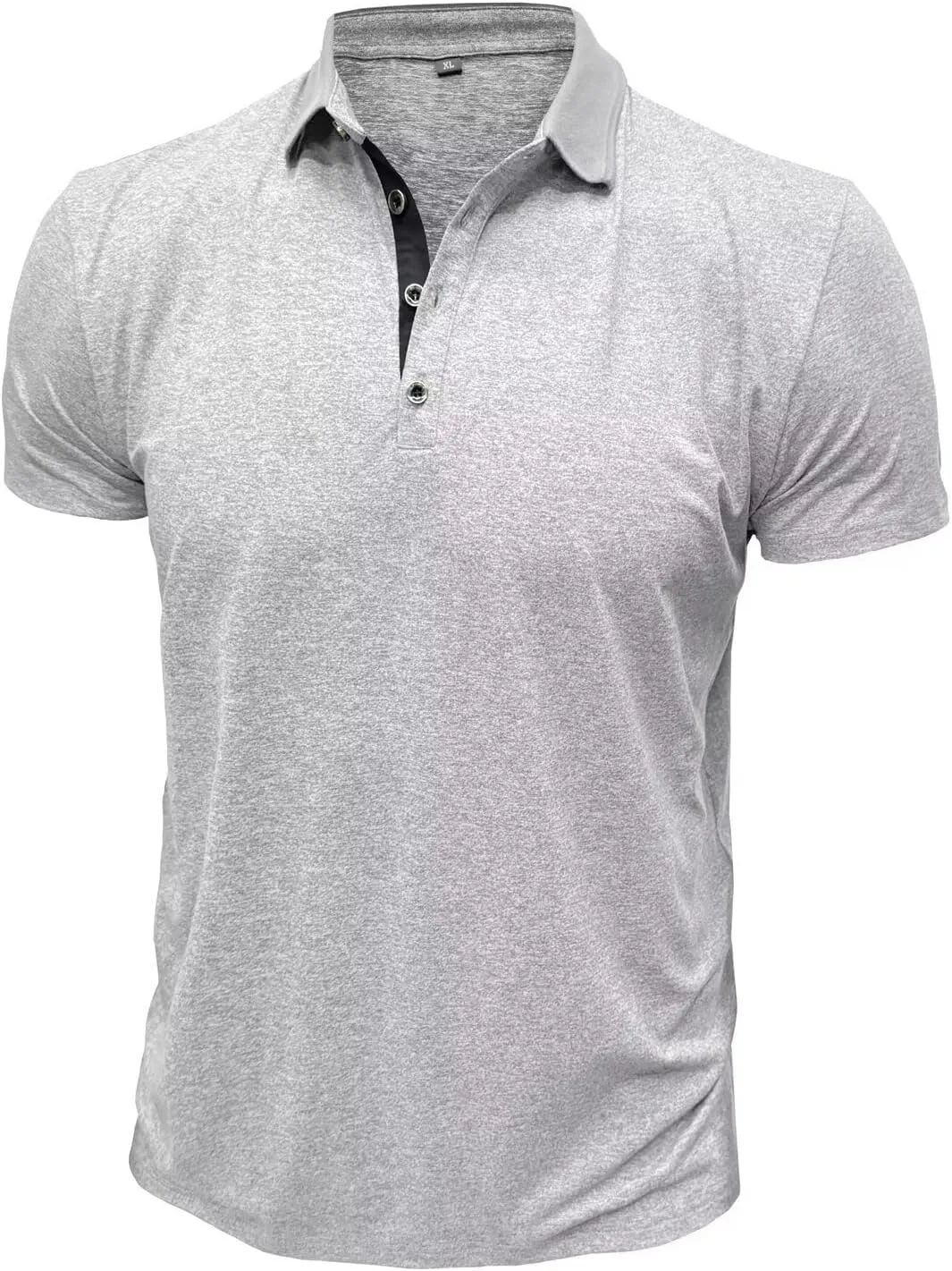 Men's Polo Shirts Short Sleeve Golf Polo Moisture Wicking Heather Tipped Casual Collared Shirts