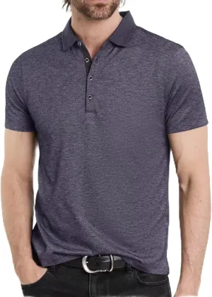 Men's Polo Shirts Short Sleeve Golf Polo Moisture Wicking Heather Tipped Casual Collared Shirts