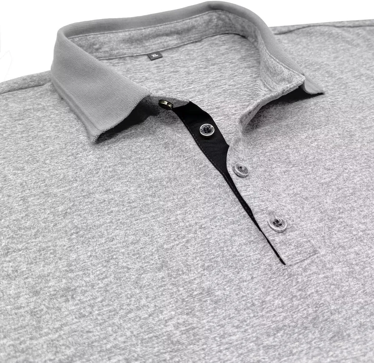Men's Polo Shirts Short Sleeve Golf Polo Moisture Wicking Heather Tipped Casual Collared Shirts