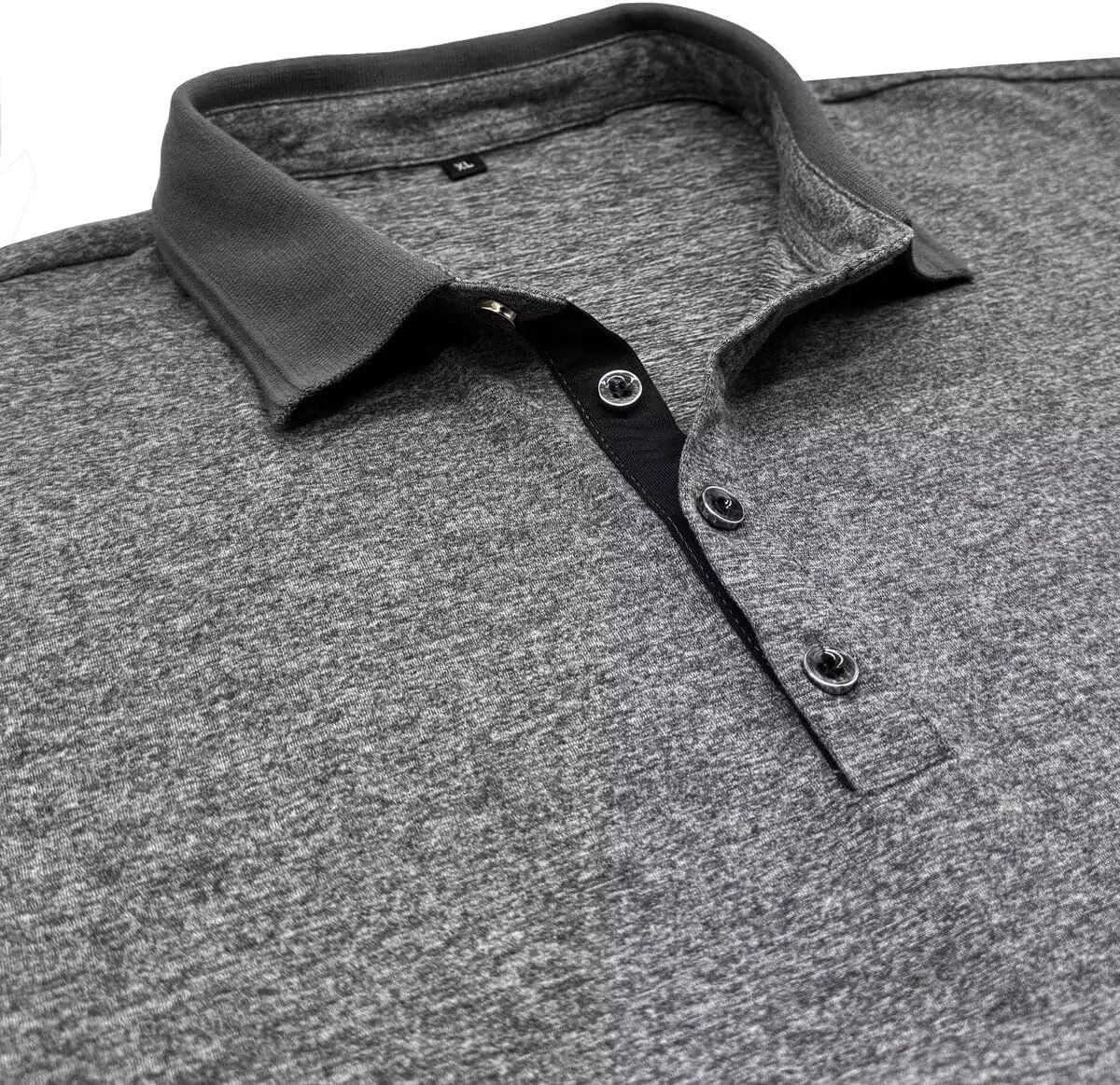 Men's Polo Shirts Short Sleeve Golf Polo Moisture Wicking Heather Tipped Casual Collared Shirts