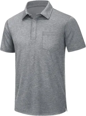 Mens Summer Quick Dry Lightweight Polo T-Shirts Golf Short Sleeve Shirts Sports Tops
