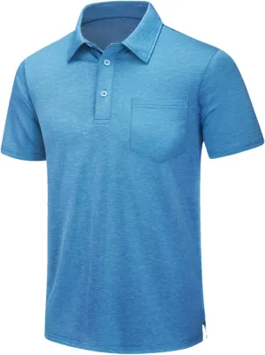 Mens Summer Quick Dry Lightweight Polo T-Shirts Golf Short Sleeve Shirts Sports Tops