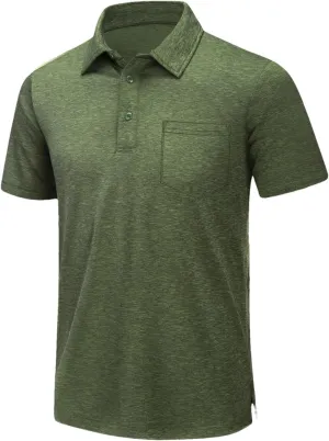 Mens Summer Quick Dry Lightweight Polo T-Shirts Golf Short Sleeve Shirts Sports Tops
