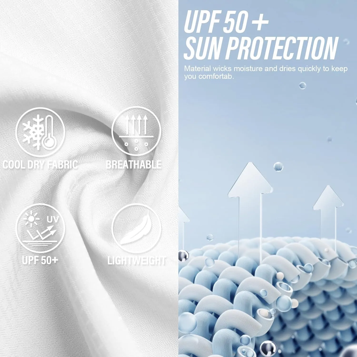 Men's Sun Protection Fishing Shirts Long Sleeve Safari Shirts UPF 50 UV Quick Dry Cooling Travel Work Shirts