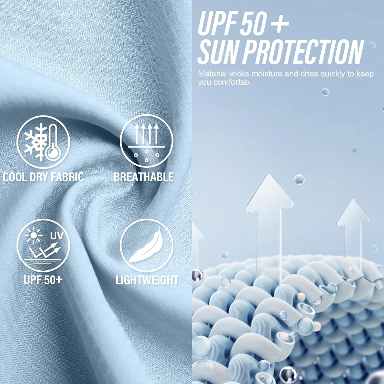 Men's Sun Protection Fishing Shirts Long Sleeve Safari Shirts UPF 50 UV Quick Dry Cooling Travel Work Shirts