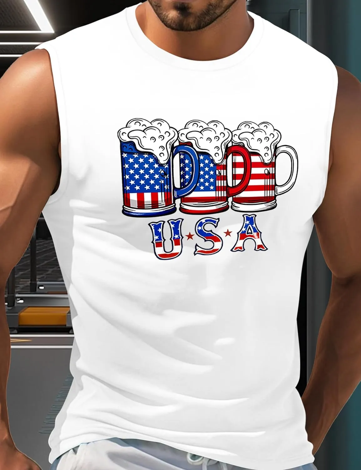 Men's Tank Tops Graphic Tank Tops for Men Summer Hawaiian Palm Tree Sleeveless Muscle Gym Shirt Mens Beach Tank Tops