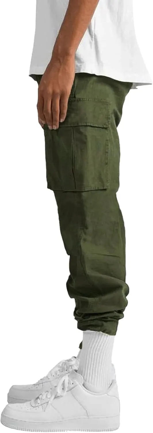 Men's Utility Flex Cargo Pants, Classic-Fit Casual Stretch Work Pants, Water Resistant Lightweight Tactical Hiking Pants