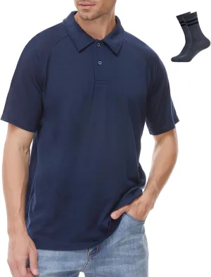 MERINNOVATION Merino Wool Polo Shirts Men - 100% Merino Wool Shirts for Men Short Sleeve Wicking Base Layer