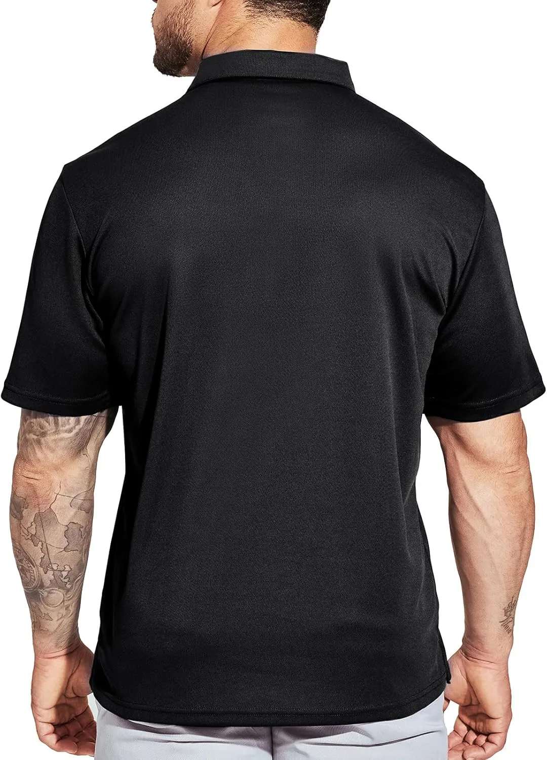 MIER Men's Quick Dry Polo Shirts Polyester Casual Collared Shirts Short Sleeve, Moisture-Wicking, Sun Protection
