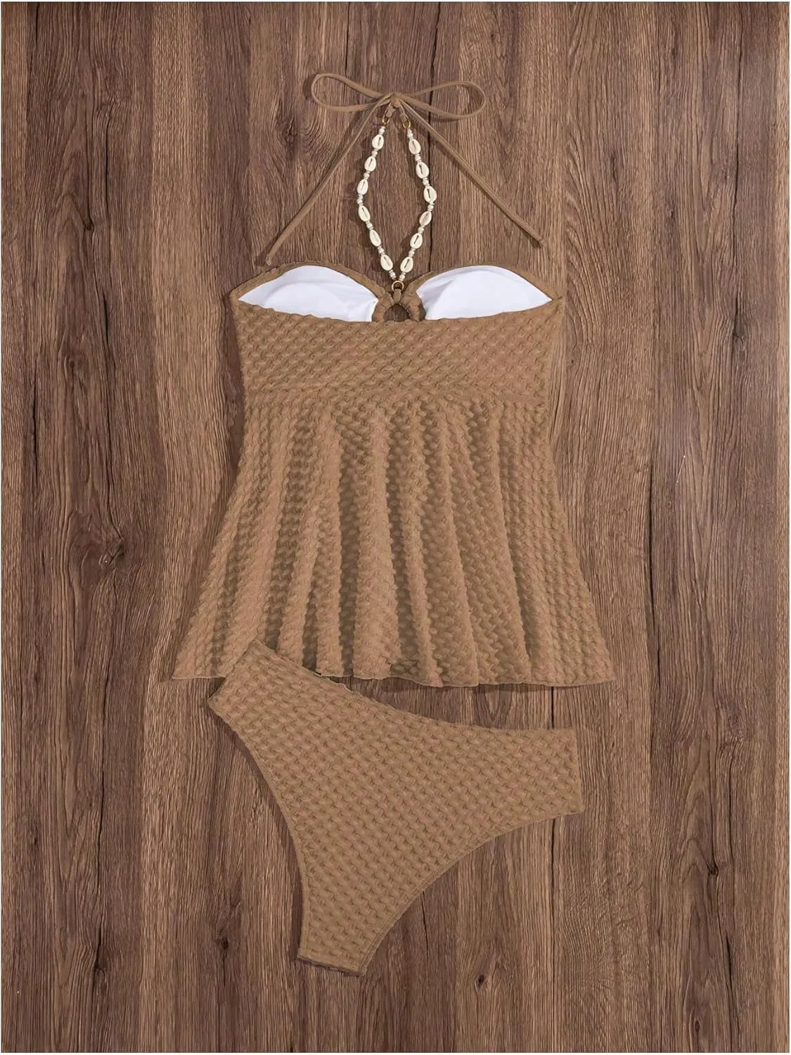 Milumia Women's Tankini Sets Two Piece Halter Cut Out Bathing Suits Tummy Control Swimsuit Flowy Swimwear