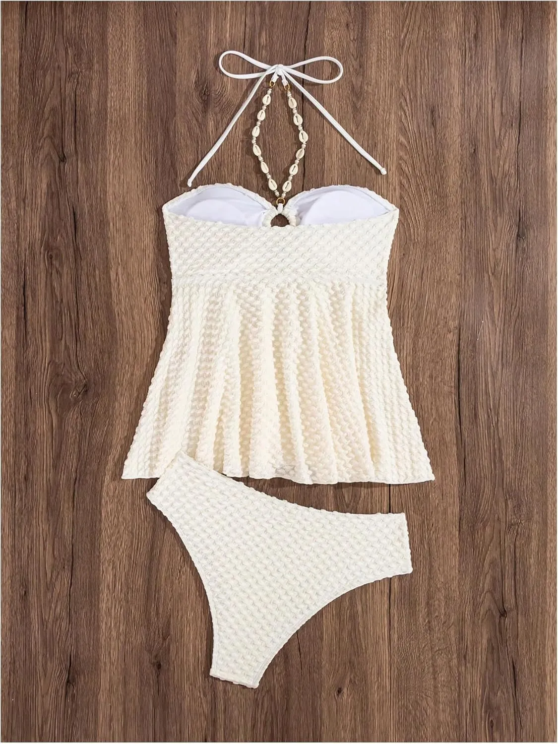 Milumia Women's Tankini Sets Two Piece Halter Cut Out Bathing Suits Tummy Control Swimsuit Flowy Swimwear