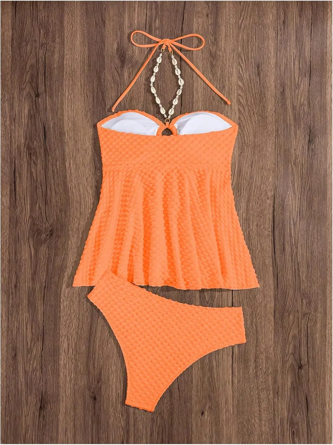 Milumia Women's Tankini Sets Two Piece Halter Cut Out Bathing Suits Tummy Control Swimsuit Flowy Swimwear
