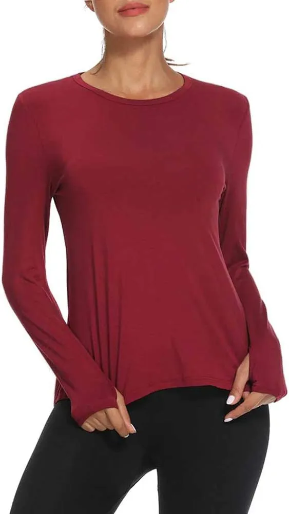 Mippo Long Sleeve Workout Shirts for Women Yoga Tops Open Back Running Shirts Athletic Clothes