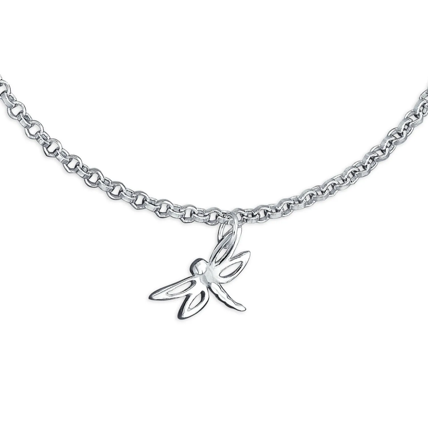 Multi Dragonfly Firefly Anklet Ankle Bracelet Sterling Silver Charm 9-10 Inch