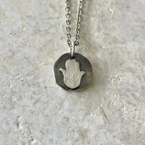 N46- Tiny Talisman Sterling Hamsa