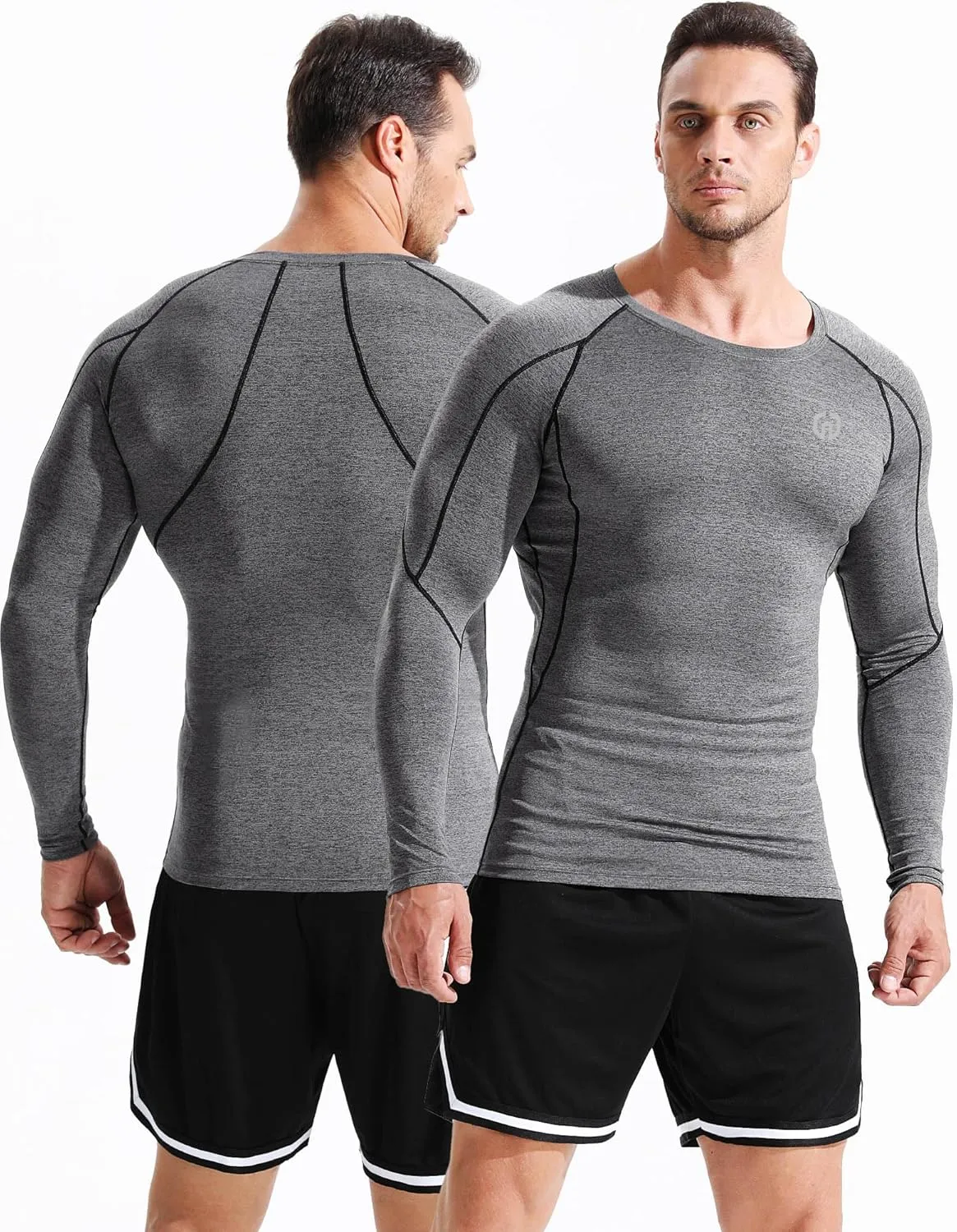 NELEUS Men's 3 Pack Dry Fit Long Sleeve Compression Shirts Workout Running Shirts